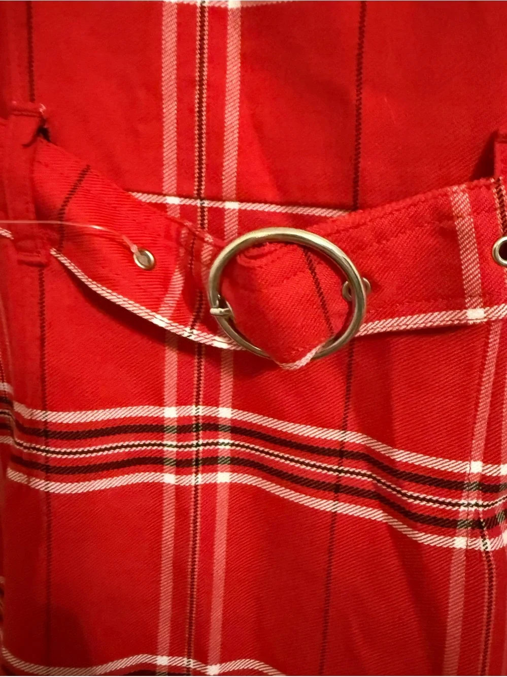 Justice Girls Red Plaid Belted 90’s dress- Kids Dresses NWT 8